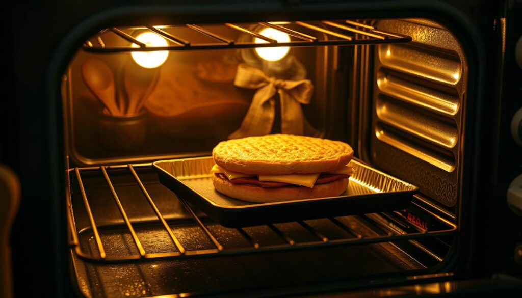 Reheating a sandwich in the oven