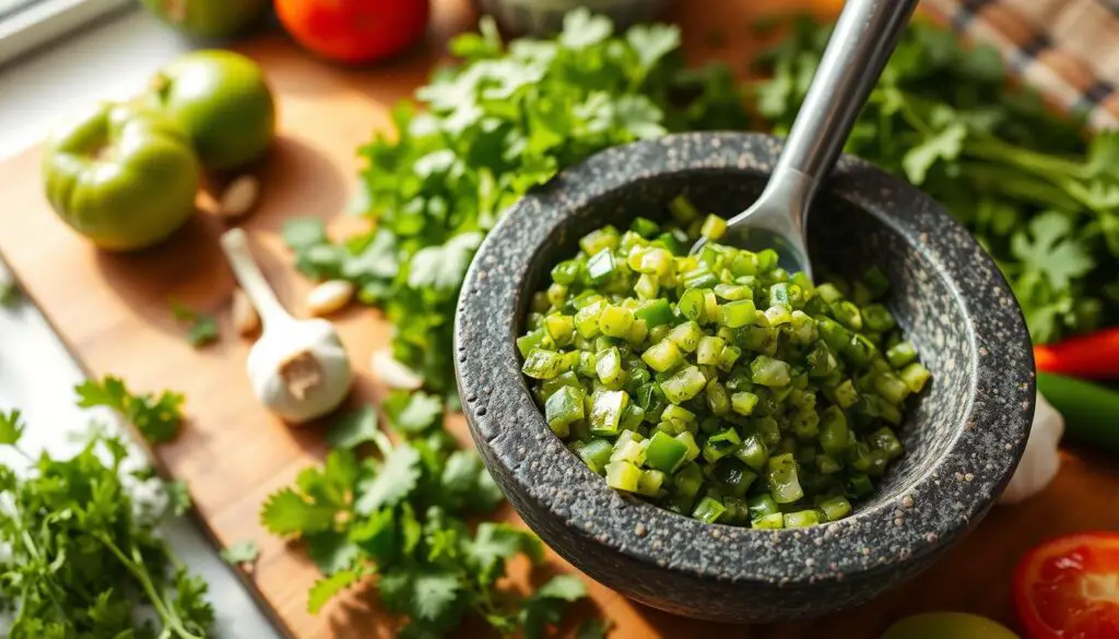 Salsa verde preparation