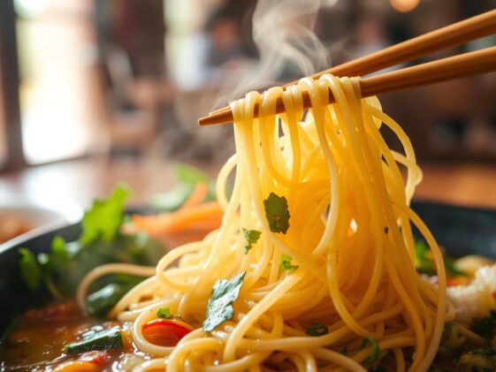 how to use chopsticks for noodles?