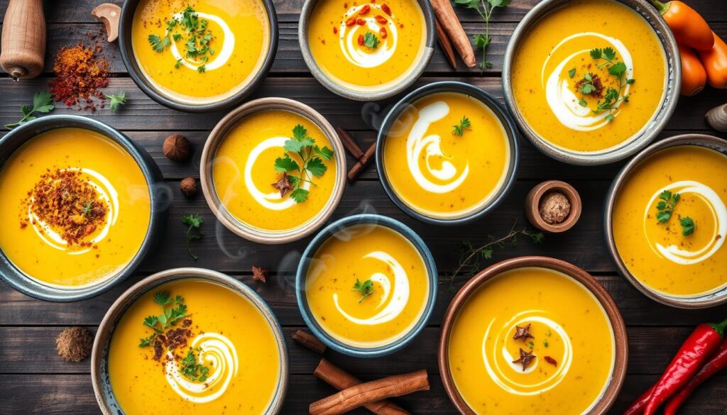 soup variations with different spice levels and vegan recipes