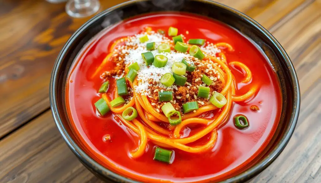 sweet and spicy buldak noodles